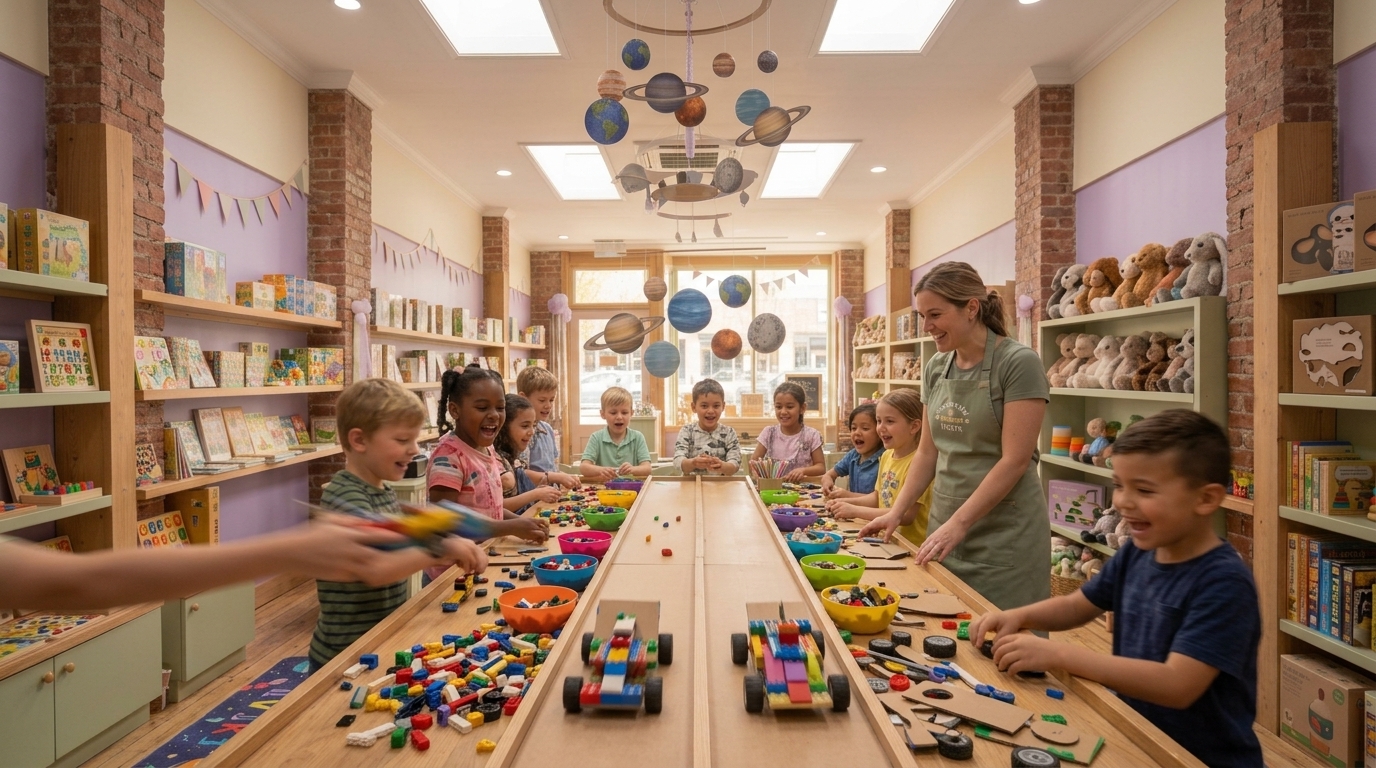 Kids playing hosted party games