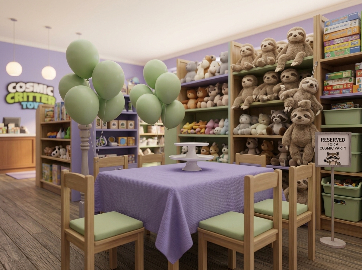 Party room note for Critter Planet birthdays
