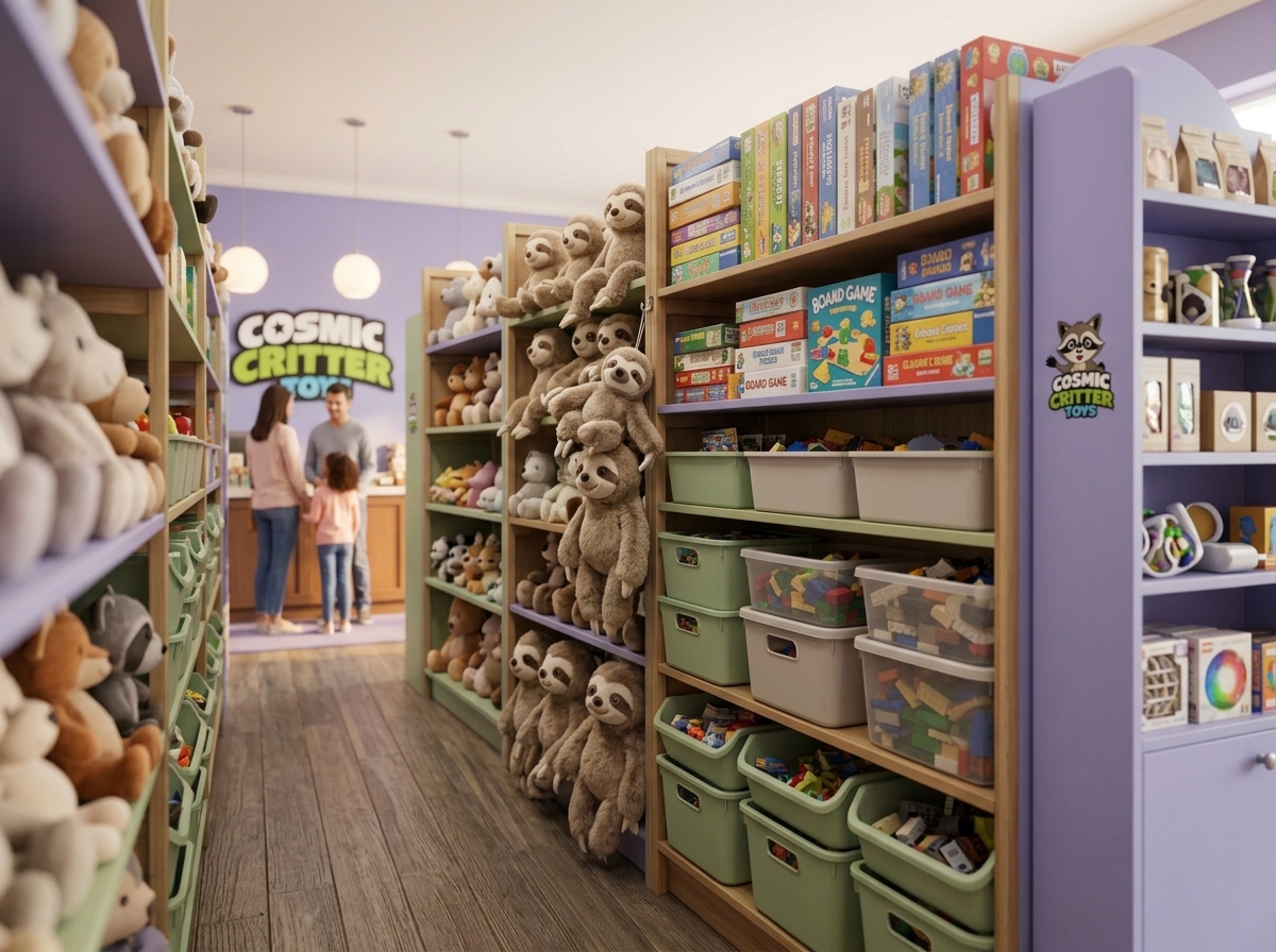 Toy shelves ready for a stock or hold question