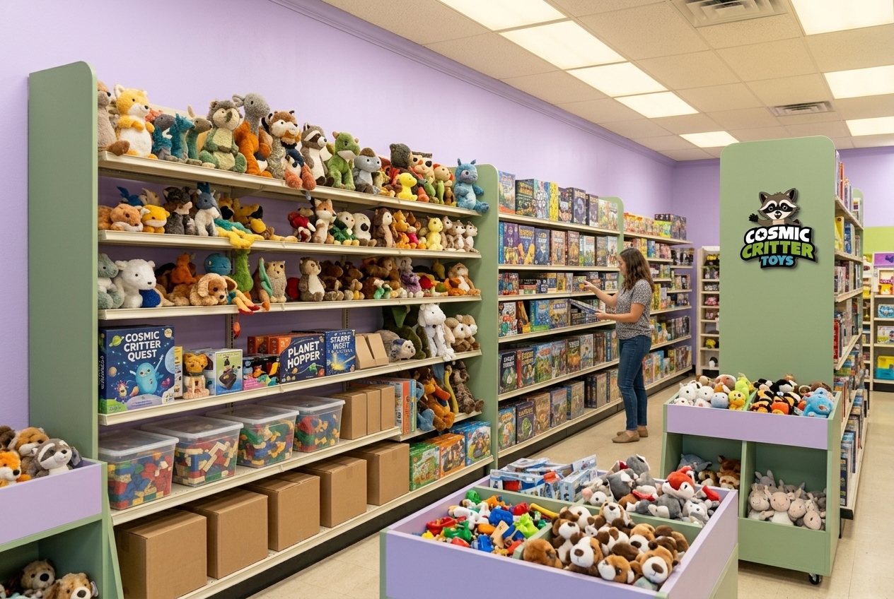 Toy aisles with plush and games
